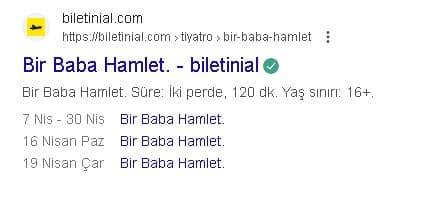 etkinlik snippets